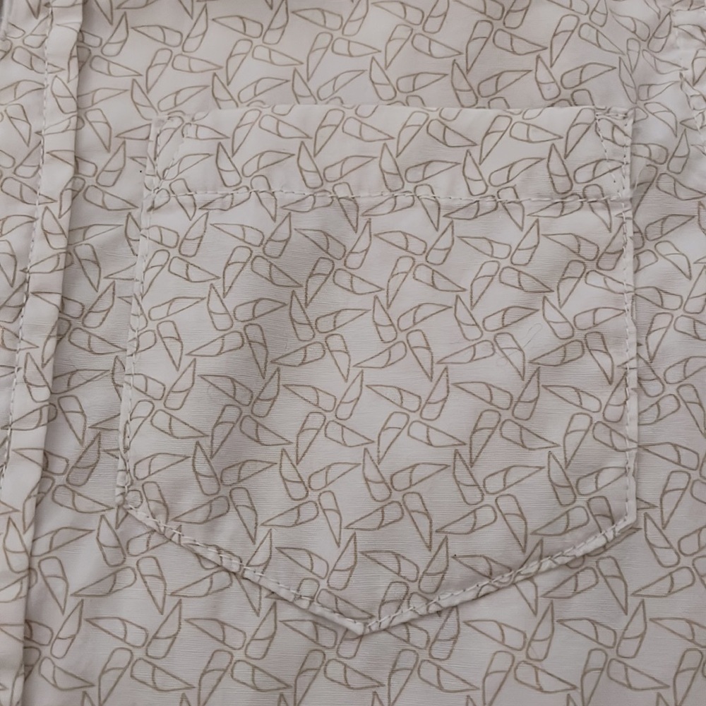 Old Navy White Cotton Shirt Kids XS 100% Cotton Tan Pinwheels - Picture 4 of 4